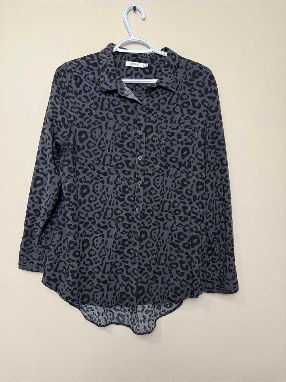Ricki's  Leopard-Print Button Down Shirt size 12